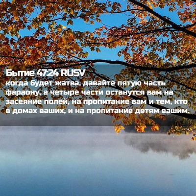 Picture 02 - Бытие 47:24 RUSV - когда будет жатва, давайте - Bible Verse Picture