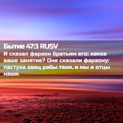 Picture 02 - Бытие 47:3 RUSV - И сказал фараон братьям - Bible Verse Picture