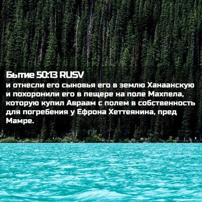 Picture 02 - Бытие 50:13 RUSV - и отнесли его сыновья его в - Bible Verse Picture