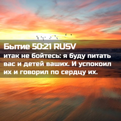 Picture 02 - Бытие 50:21 RUSV - итак не бойтесь: я буду - Bible Verse Picture