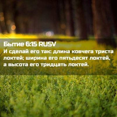 Picture 02 - Бытие 6:15 RUSV - И сделай его так: длина - Bible Verse Picture