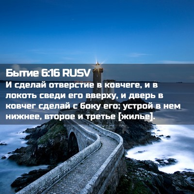 Picture 02 - Бытие 6:16 RUSV - И сделай отверстие в - Bible Verse Picture