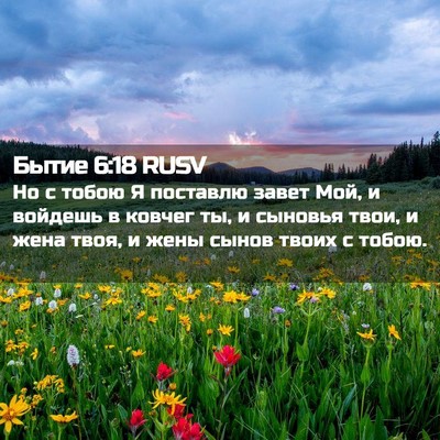 Picture 02 - Бытие 6:18 RUSV - Но с тобою Я поставлю завет - Bible Verse Picture