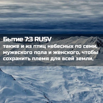 Picture 02 - Бытие 7:3 RUSV - также и из птиц небесных по - Bible Verse Picture