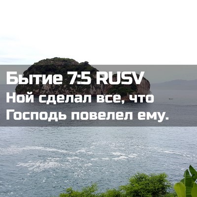 Picture 02 - Бытие 7:5 RUSV - Ной сделал все, что Господь - Bible Verse Picture