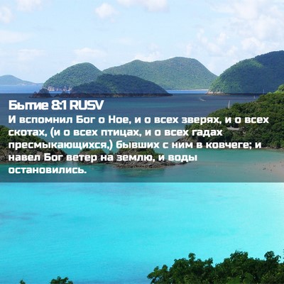 Picture 02 - Бытие 8:1 RUSV - И вспомнил Бог о Ное, и о - Bible Verse Picture