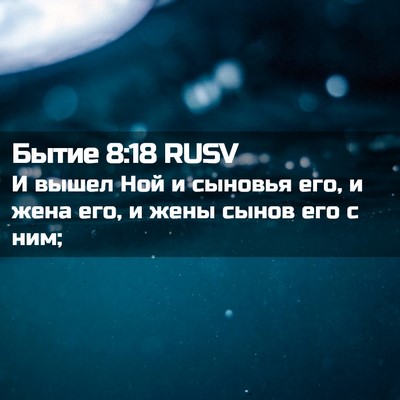 Picture 02 - Бытие 8:18 RUSV - И вышел Ной и сыновья его, и - Bible Verse Picture