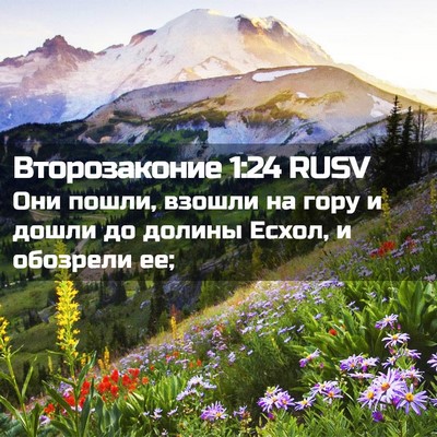Picture 02 - Второзаконие 1:24 RUSV - Они пошли, взошли на гору и - Bible Verse Picture