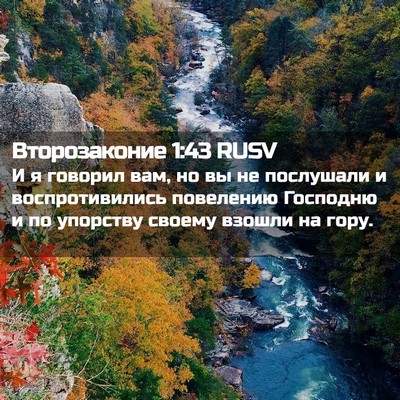 Picture 02 - Второзаконие 1:43 RUSV - И я говорил вам, но вы не - Bible Verse Picture