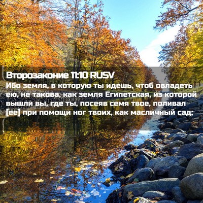 Picture 02 - Второзаконие 11:10 RUSV - Ибо земля, в которую ты - Bible Verse Picture