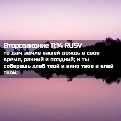 Picture 02 - Второзаконие 11:14 RUSV - то дам земле вашей дождь в - Bible Verse Picture