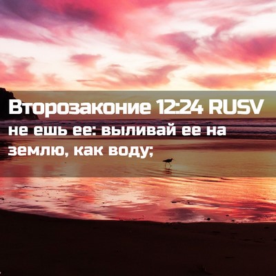Picture 02 - Второзаконие 12:24 RUSV - не ешь ее: выливай ее на - Bible Verse Picture