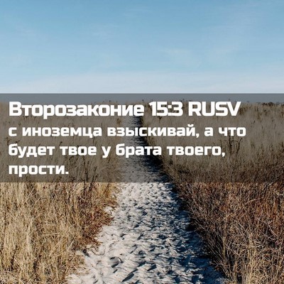 Picture 02 - Второзаконие 15:3 RUSV - с иноземца взыскивай, а что - Bible Verse Picture