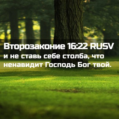 Picture 02 - Второзаконие 16:22 RUSV - и не ставь себе столба, что - Bible Verse Picture