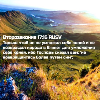 Picture 02 - Второзаконие 17:16 RUSV - Только чтоб он не умножал - Bible Verse Picture