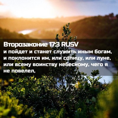 Picture 02 - Второзаконие 17:3 RUSV - и пойдет и станет служить - Bible Verse Picture