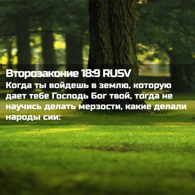 Picture 02 - Второзаконие 18:9 RUSV - Когда ты войдешь в землю, - Bible Verse Picture