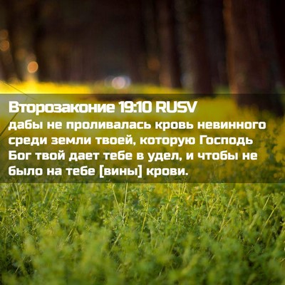 Picture 02 - Второзаконие 19:10 RUSV - дабы не проливалась кровь - Bible Verse Picture