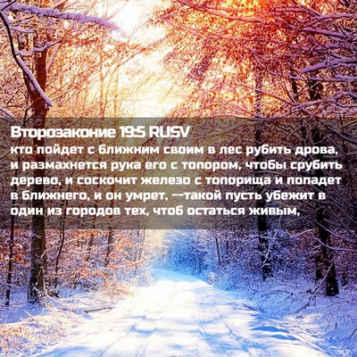 Picture 02 - Второзаконие 19:5 RUSV - кто пойдет с ближним своим - Bible Verse Picture