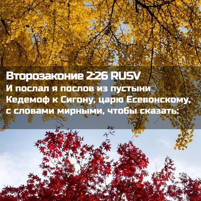 Picture 02 - Второзаконие 2:26 RUSV - И послал я послов из - Bible Verse Picture