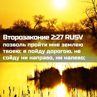 Picture 02 - Второзаконие 2:27 RUSV - позволь пройти мне землею - Bible Verse Picture