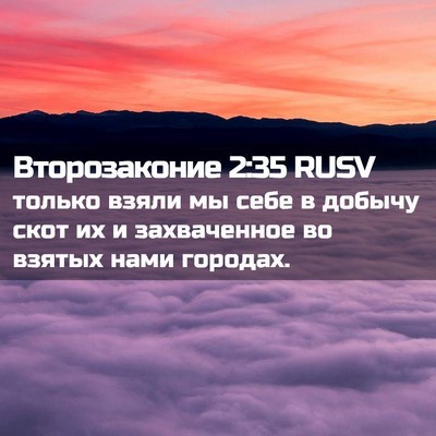Picture 02 - Второзаконие 2:35 RUSV - только взяли мы себе в - Bible Verse Picture
