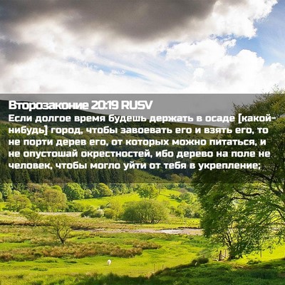 Picture 02 - Второзаконие 20:19 RUSV - Если долгое время будешь - Bible Verse Picture