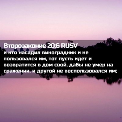 Picture 02 - Второзаконие 20:6 RUSV - и кто насадил виноградник - Bible Verse Picture