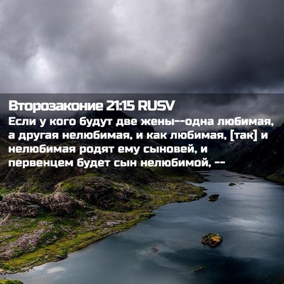 Picture 02 - Второзаконие 21:15 RUSV - Если у кого будут две - Bible Verse Picture