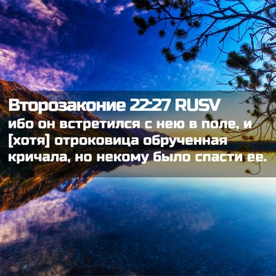 Picture 02 - Второзаконие 22:27 RUSV - ибо он встретился с нею в - Bible Verse Picture