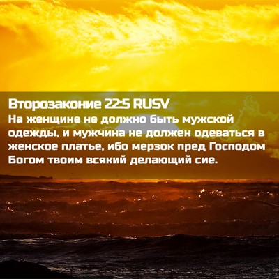 Picture 02 - Второзаконие 22:5 RUSV - На женщине не должно быть - Bible Verse Picture