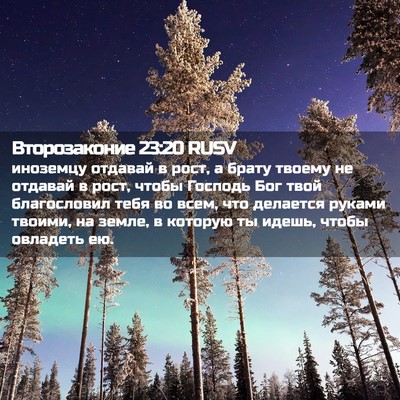 Picture 02 - Второзаконие 23:20 RUSV - иноземцу отдавай в рост, а - Bible Verse Picture