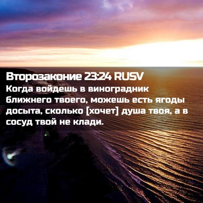 Picture 02 - Второзаконие 23:24 RUSV - Когда войдешь в - Bible Verse Picture