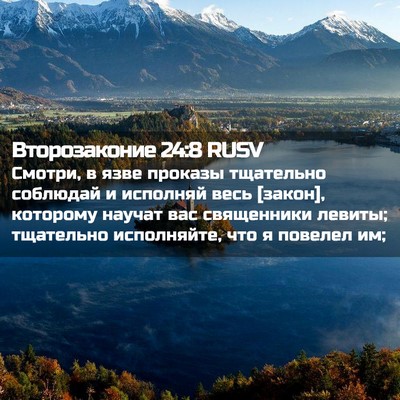 Picture 02 - Второзаконие 24:8 RUSV - Смотри, в язве проказы - Bible Verse Picture