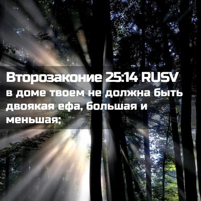Picture 02 - Второзаконие 25:14 RUSV - в доме твоем не должна быть - Bible Verse Picture