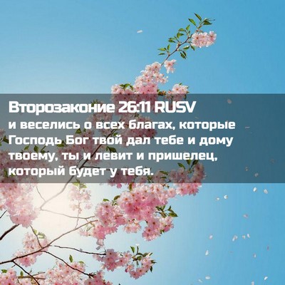 Picture 02 - Второзаконие 26:11 RUSV - и веселись о всех благах, - Bible Verse Picture