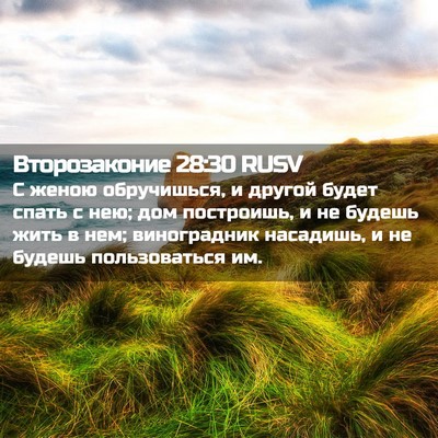 Picture 02 - Второзаконие 28:30 RUSV - С женою обручишься, и - Bible Verse Picture