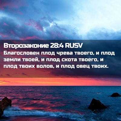 Picture 02 - Второзаконие 28:4 RUSV - Благословен плод чрева - Bible Verse Picture