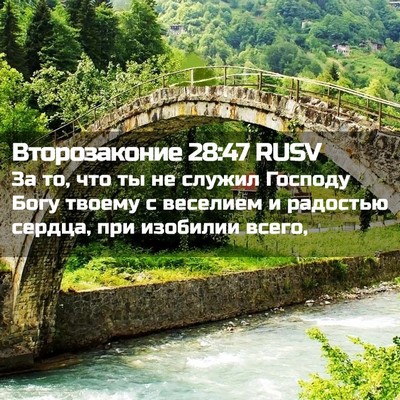 Picture 02 - Второзаконие 28:47 RUSV - За то, что ты не служил - Bible Verse Picture