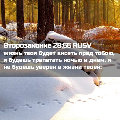 Picture 02 - Второзаконие 28:66 RUSV - жизнь твоя будет висеть - Bible Verse Picture