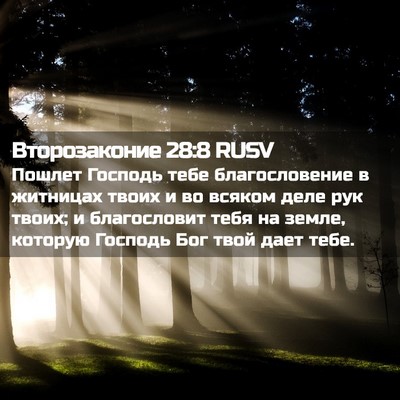 Picture 02 - Второзаконие 28:8 RUSV - Пошлет Господь тебе - Bible Verse Picture