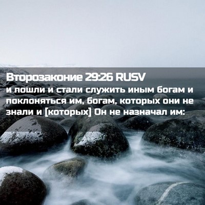 Picture 02 - Второзаконие 29:26 RUSV - и пошли и стали служить - Bible Verse Picture