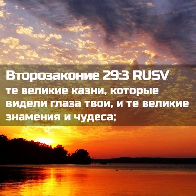 Picture 02 - Второзаконие 29:3 RUSV - те великие казни, которые - Bible Verse Picture