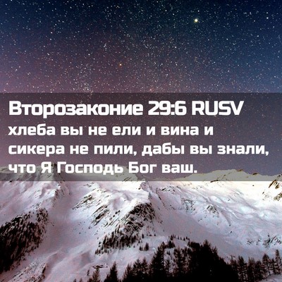 Picture 02 - Второзаконие 29:6 RUSV - хлеба вы не ели и вина и - Bible Verse Picture