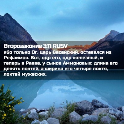 Picture 02 - Второзаконие 3:11 RUSV - ибо только Ог, царь - Bible Verse Picture