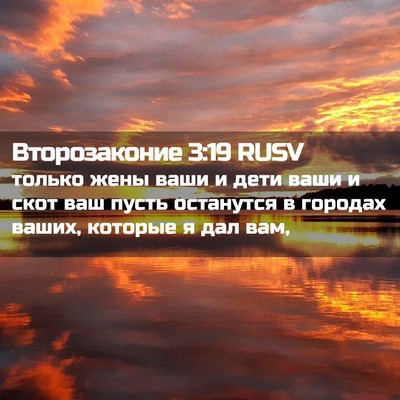 Picture 02 - Второзаконие 3:19 RUSV - только жены ваши и дети - Bible Verse Picture