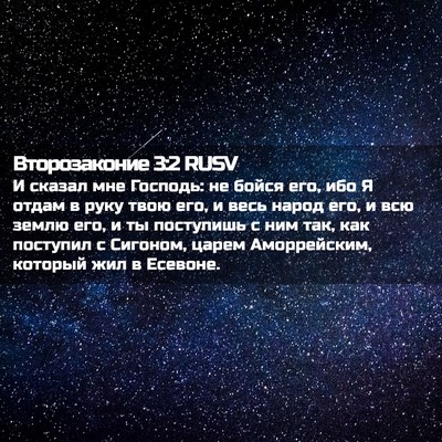 Picture 02 - Второзаконие 3:2 RUSV - И сказал мне Господь: не - Bible Verse Picture