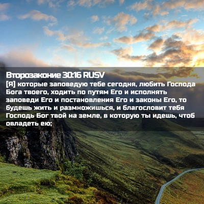 Picture 02 - Второзаконие 30:16 RUSV - [Я] которые заповедую тебе - Bible Verse Picture