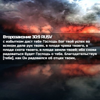 Picture 02 - Второзаконие 30:9 RUSV - с избытком даст тебе - Bible Verse Picture