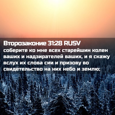 Picture 02 - Второзаконие 31:28 RUSV - соберите ко мне всех - Bible Verse Picture